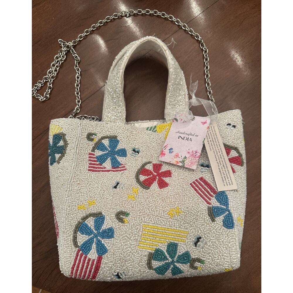 NWT Summer Theme Beaded Crossbody Bag Handcrafted Sequins